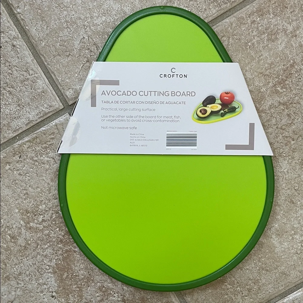 Crofton Avocado Fruit Shape Double Sided Large Surface Cutting Chopping Board